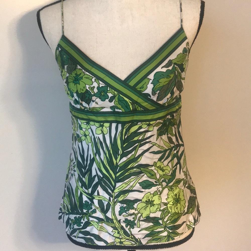 J Crew 100% silk fully-lined tropical surplice top